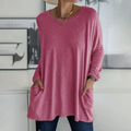 Melanie – Langarm Blusen mit lockerer Passform und Seitentaschen