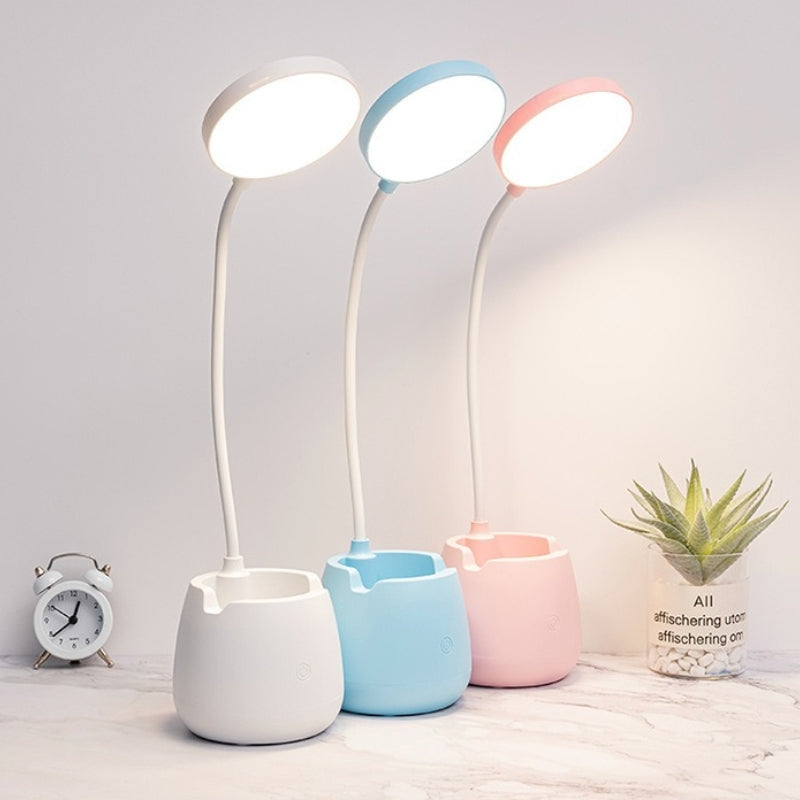 LumaHold – Touch Steuerung Schreibtischlampe mit Stiftehalter und Telefonhalter