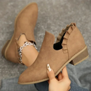 Yeliz - Strapazierfähige rutschfeste Stiefelette mit Rüschen