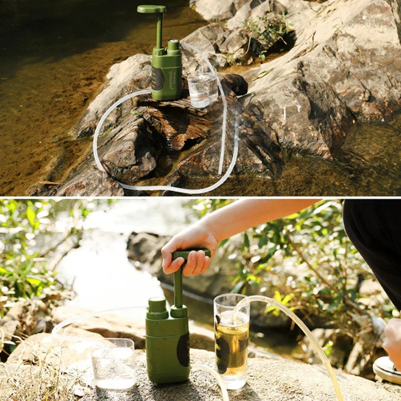 ClearPump – Tragbare Wasserfilterpumpe für den Außenbereich mit eingebautem Kompass