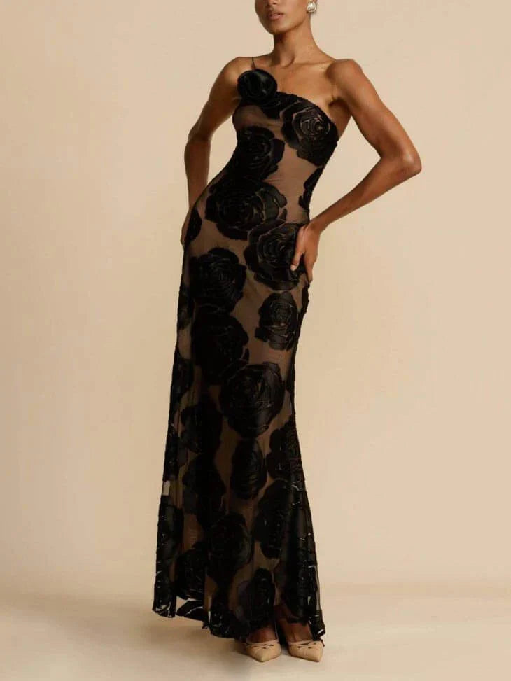 Lucille – Elegantes Schulterfreies Maxikleid