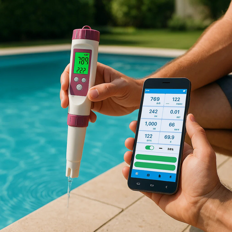 AquaVeris – Intelligenter 7-in-1-Poolwasseranalysator für präzise Echtzeit-Messwerte