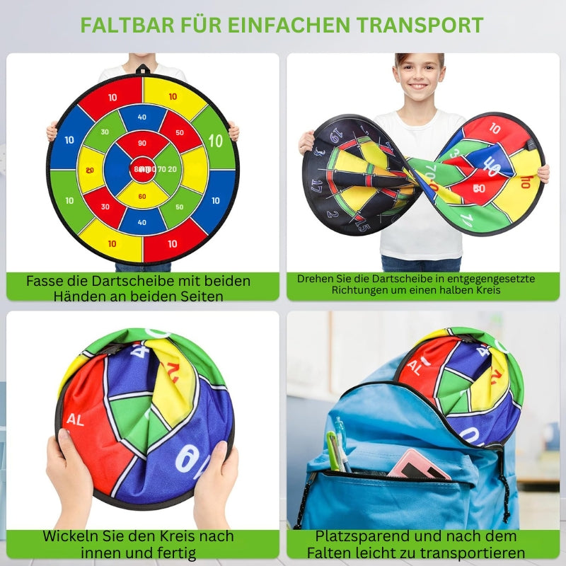 SkillDarts - Große doppelseitige Dartscheibe für Kinder mit klebenden Kugeln und Zielspiel