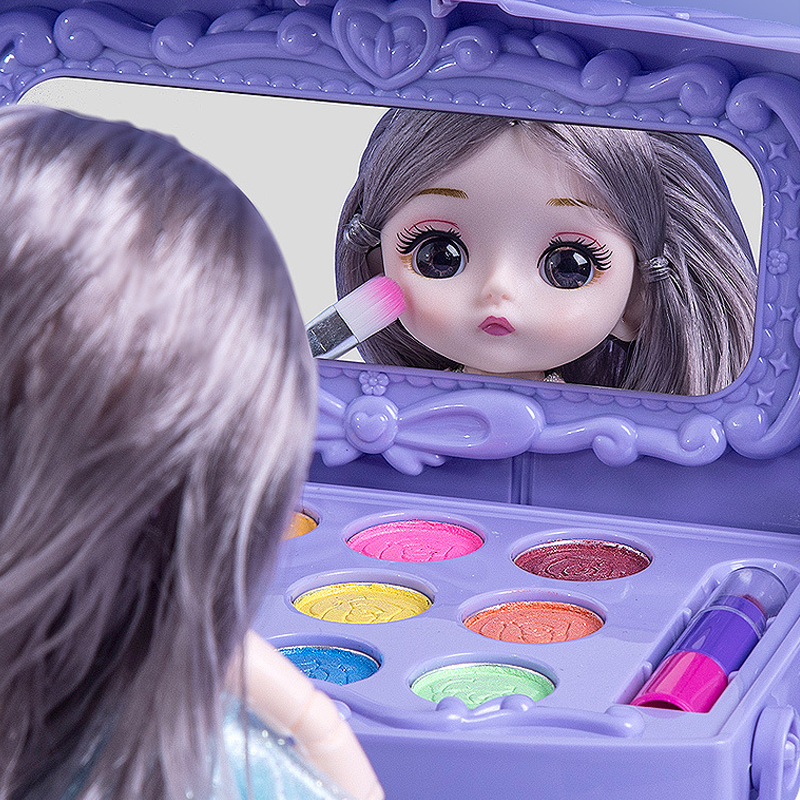 BeautyBloom - Prinzessinnen Schmink kreatives Kosmetikset mit Lippenstift Lidschatten und Pinseln