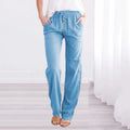 Lara - Leichte Hose mit elastischer Taille Kordelzug und Taschen