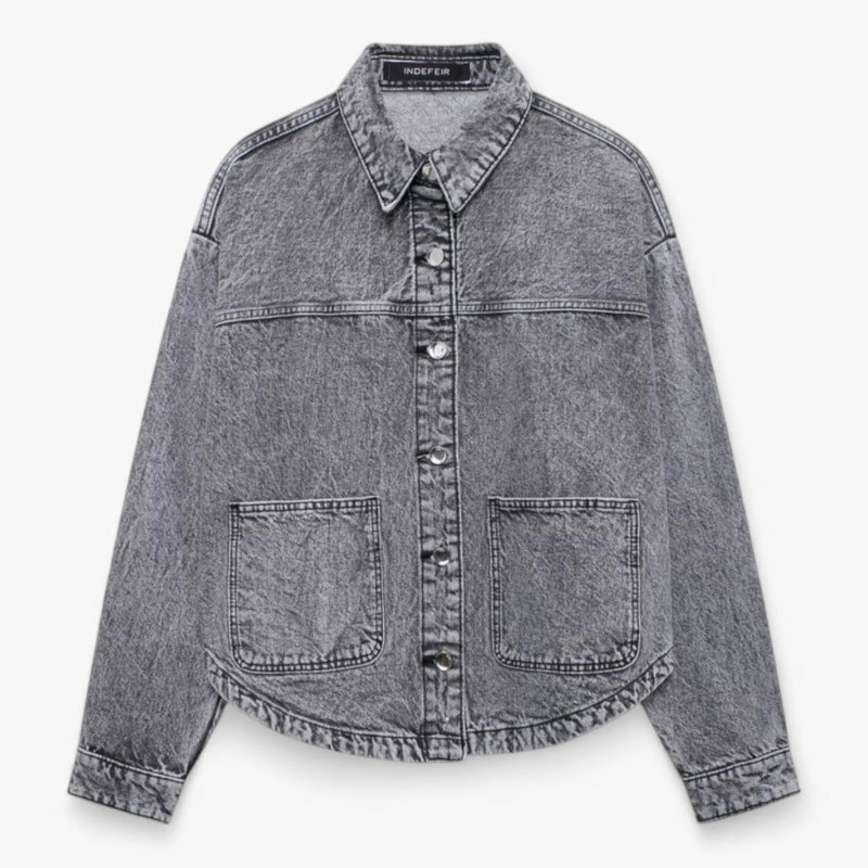 Adele – Lässige Langarmjacke mit Knopf und Taschen