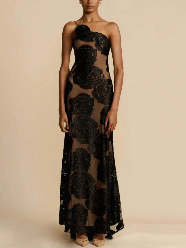 Lucille – Elegantes Schulterfreies Maxikleid