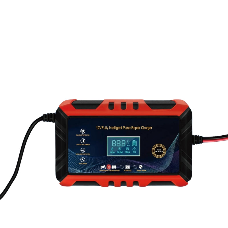 AutoPulse – 12 V Autobatterieladegerät mit LCD Display und Starthilfe Batterieunterstützung