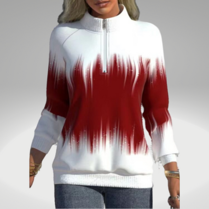 Paula – Lässiger Langarmpullover mit Reißverschluss