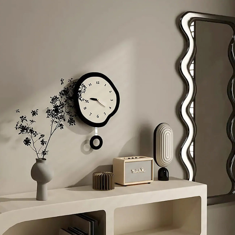 CalmTick – Moderne geräuschlose Wanduhr mit künstlerischer Form für einzigartiges Dekor