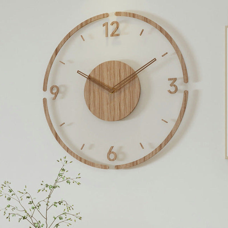 TimberTime – Klassische Wanduhr mit geräuschlosem Uhrwerk und minimalistischem Entwerfen