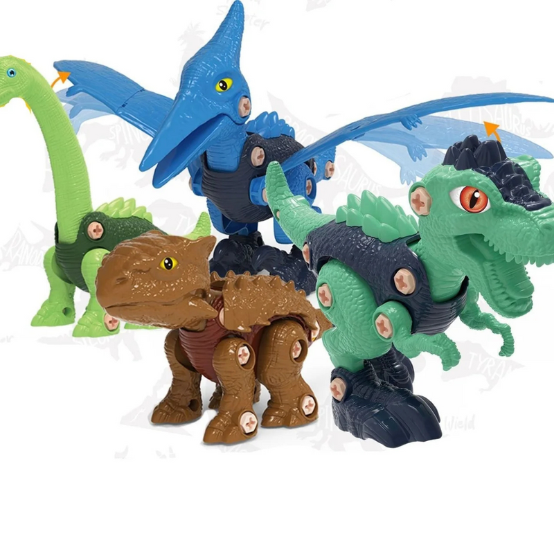 DinoCreate - Dinosaurier Konstruktionsspielzeug kreatives Bau und Schraubspielset für Kinder