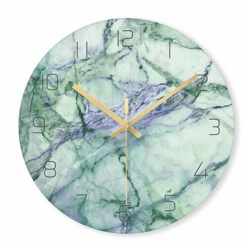 TickLure – Dekorative Wanduhr mit Marmoroptik und geräuschlosem Uhrwerk