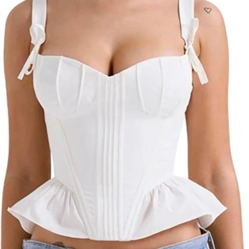 Eliane – Stylisches Top mit Schleifenträgern und verstellbarem Rückenreißverschluss