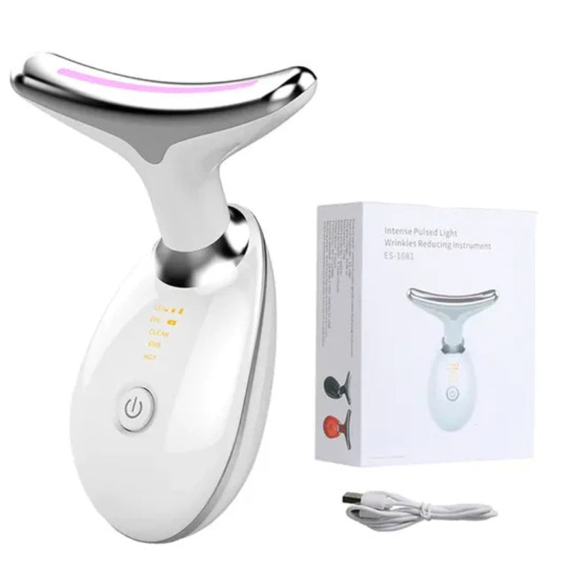 SkinVibe – Anti Falten Facelift Massagegerät mit LED Lichttherapie für Gesicht und Hals