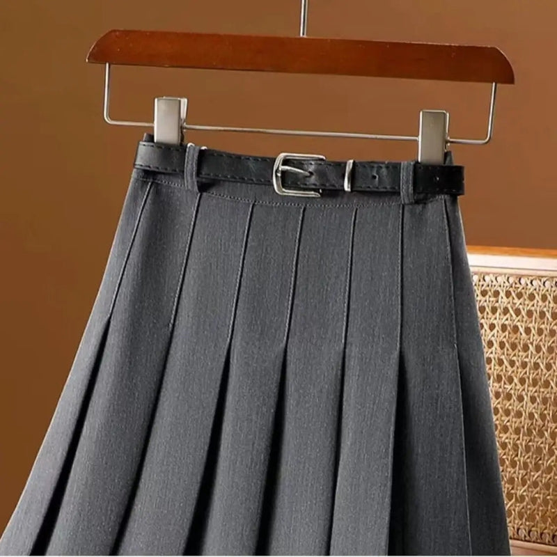 Hannah - Stylischer Faltenrock mit hoher Taille und verstellbarem Gürtel