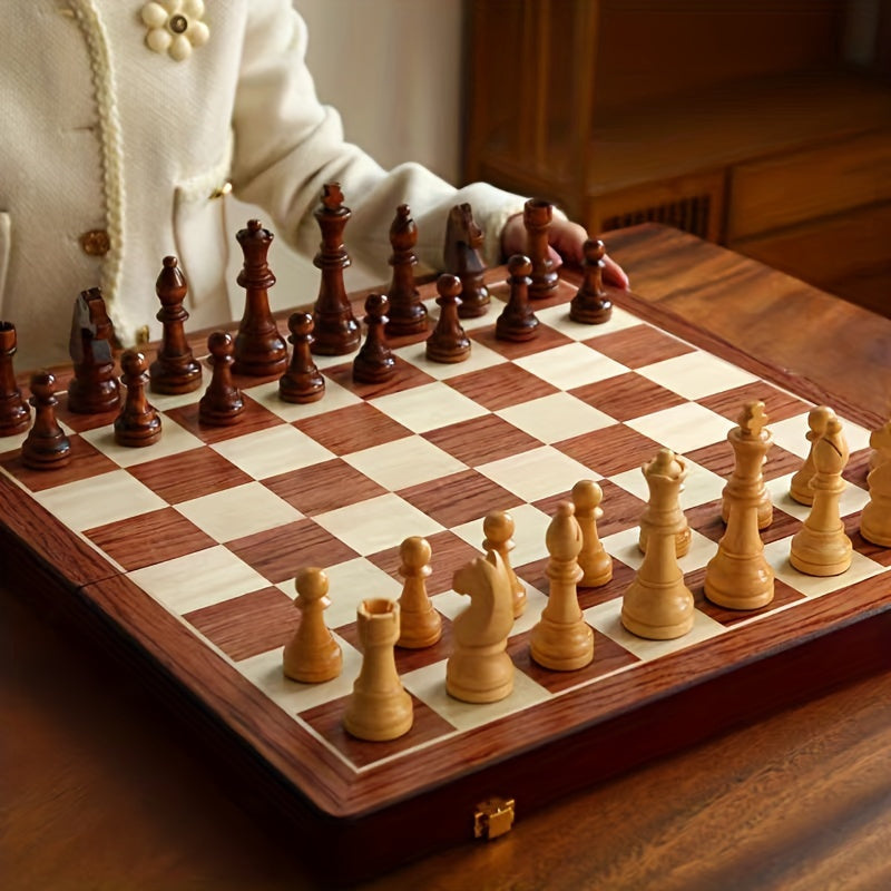 MindKing – Klassisches Schachspiel mit Klappbrett und zusätzlichen Damen