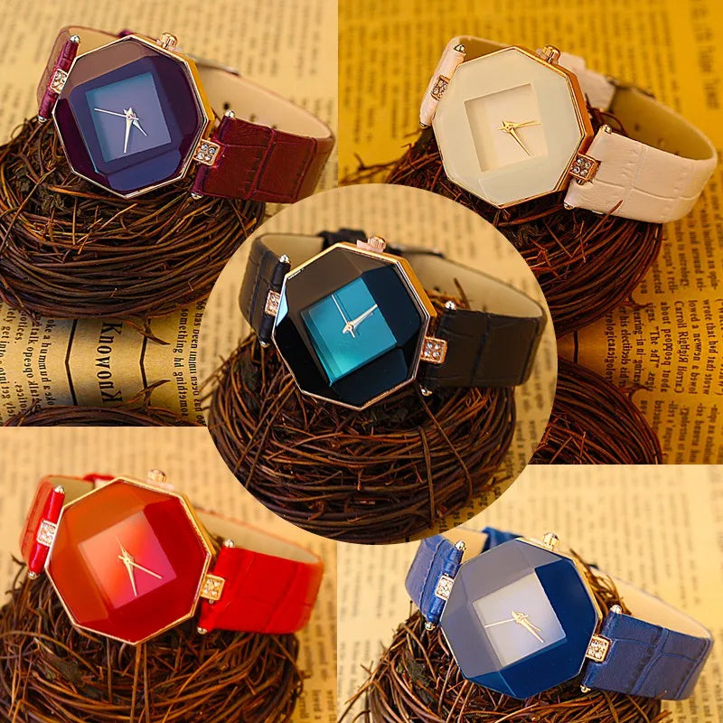 Emma – Lässige Uhr mit verstellbaren Armbändern und lebendigem Zifferblattdesign