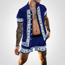 Adrian – Zweiteiliges Satz mit bedrucktem Kurzarmhemd und passenden Kurze Hosen