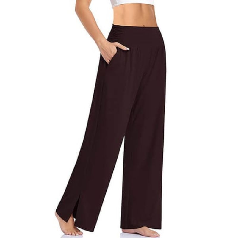 Eliana – Stylische Yogahose mit hohem Bund Seitentaschen und weitem Beinschnitt
