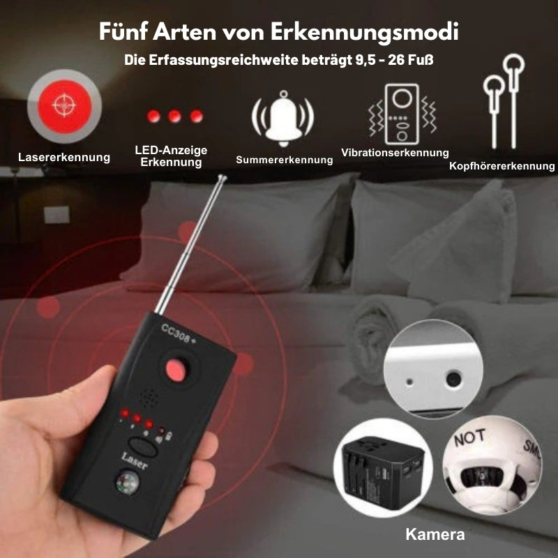 PureGuard - Versteckte Kamera und Wanzendetektor mit Objektivsucher und RF Scanner