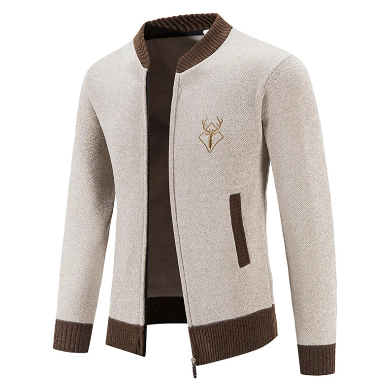 Bruno - Langärmelige Schlank Reißverschluss Jacke Fit Taschen