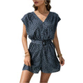 Renate – Modischer ärmelloser V Ausschnitt Jumpsuit mit Leopardenmuster