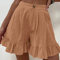 Amelina – Locker geschnittene Kurze Hosen mit hoher Taille und Falten und Taschen