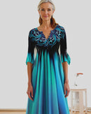 Amalia – Plissiertes Kurzarmkleid mit V Ausschnitt und Taschen