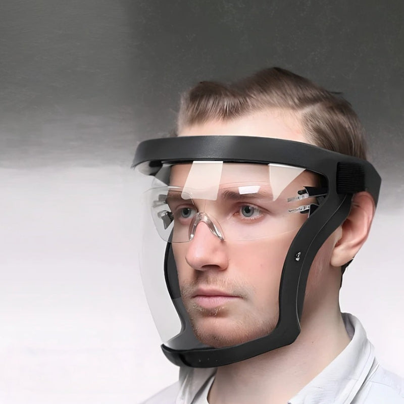 SafeShield - Vollgesichts Schutzmaske mit klarem Anti Beschlag Schild für Sicherheit