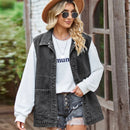 Amelie - Lässige lockere ärmellose Weste mit Knöpfen und Taschen