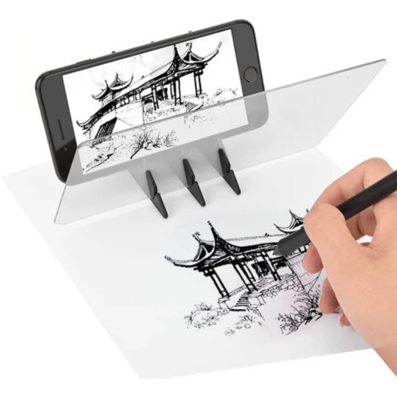 DrawEase – Transparentes optisches Zeichenbrett zum Nachzeichnen von Kunstwerken vom Telefon oder Tablet