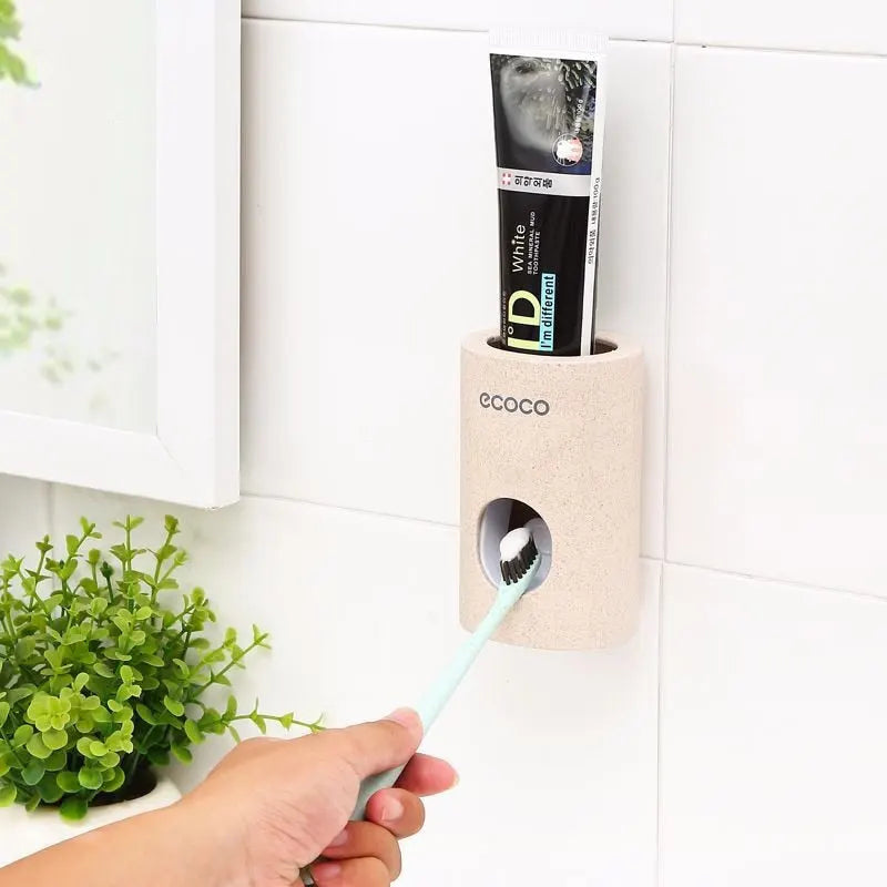 ToothFlow - Automatischer Zahnpastaspender mit staubdichtem Zahnbürstenhalter