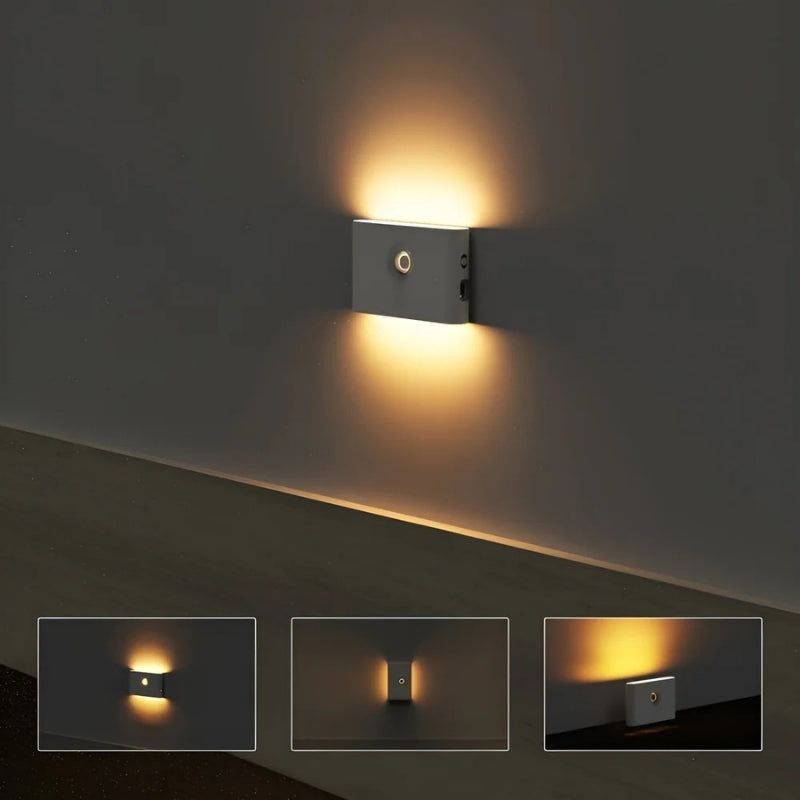 GlowNest - LED Wandleuchte mit Bewegungsmelder und 360° verstellbarem Kopf