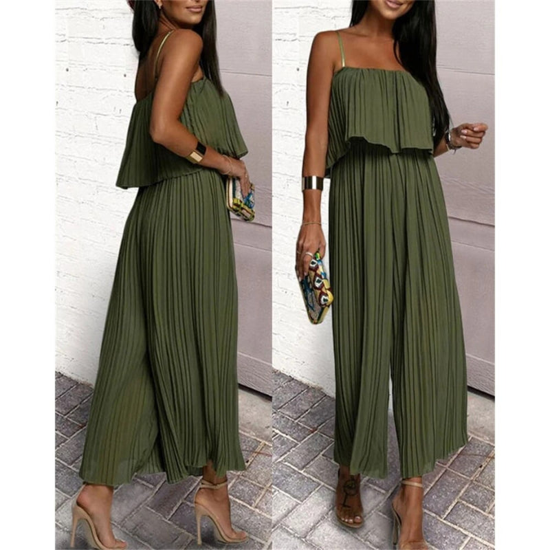 Anika – Trägerloser Jumpsuit mit fließendem Saum und bequemer Passform