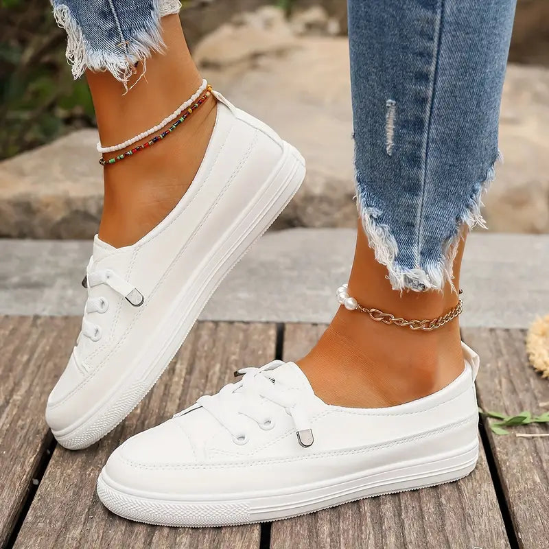 Leni - Lässig Flache schuhe mit rutschfester Sohle und runder Spitze