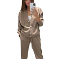 Bertha - Zweiteiliges Set aus langärmeliger Strickjacke und Hose mit Kordelzug