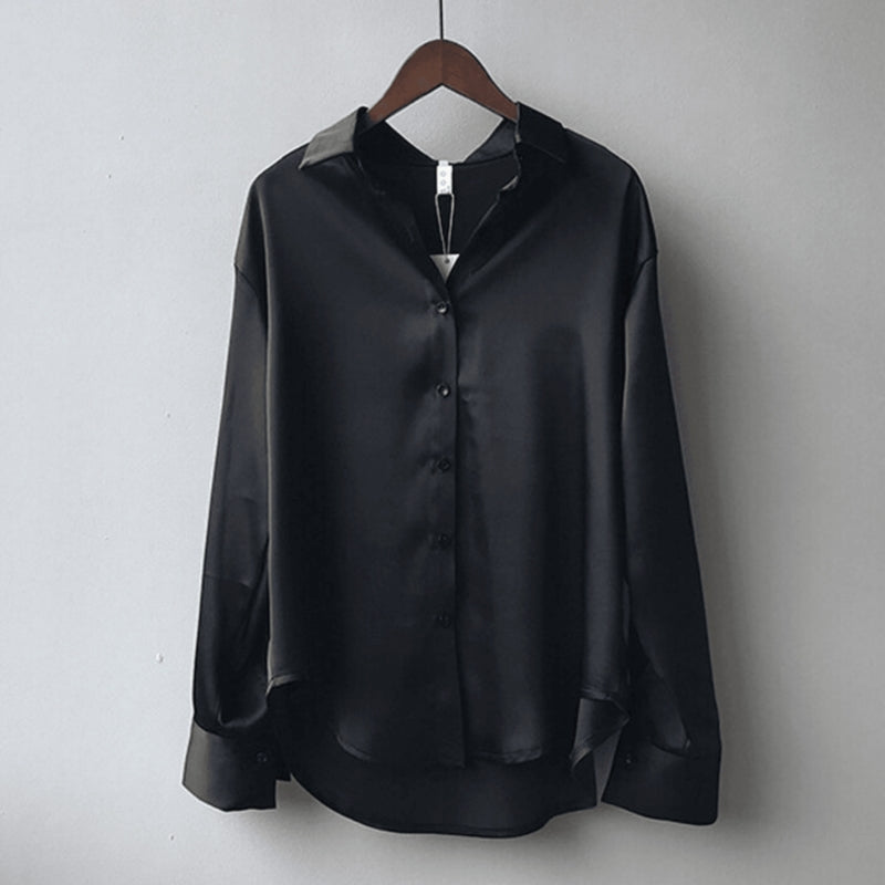 Celina – Langarmshirt mit Umlegekragen und Knopfverschluss