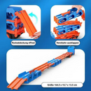 TrackTrekka – 3 in 1 Autotransporter mit klappbarer Rennstrecke und eingebautem Stauraum