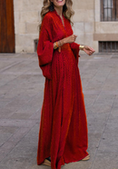 Angelika - Stylisches V Ausschnitt Kleid mit Fledermausärmeln und lockerer Passform