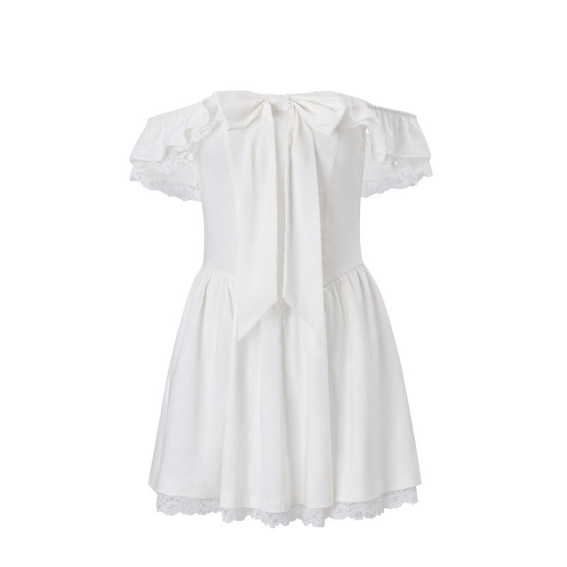Clara – Modisches Schulterfrei Minikleid mit Schleifendesign