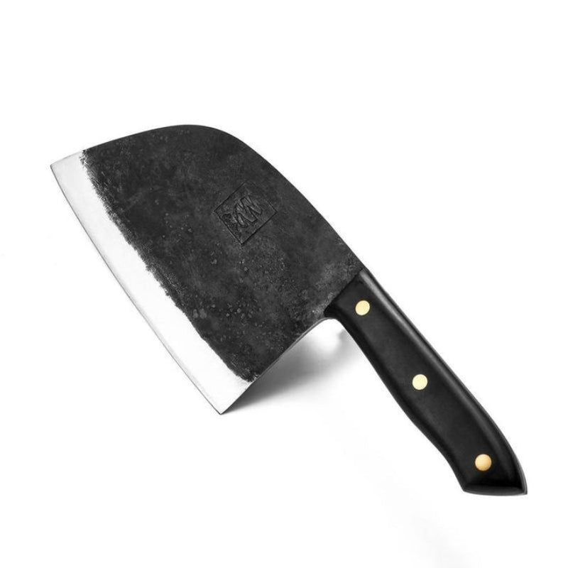 SteelForge – Handgefertigtes Kochmesser mit gebogener Klinge und geschmiedetem Finish