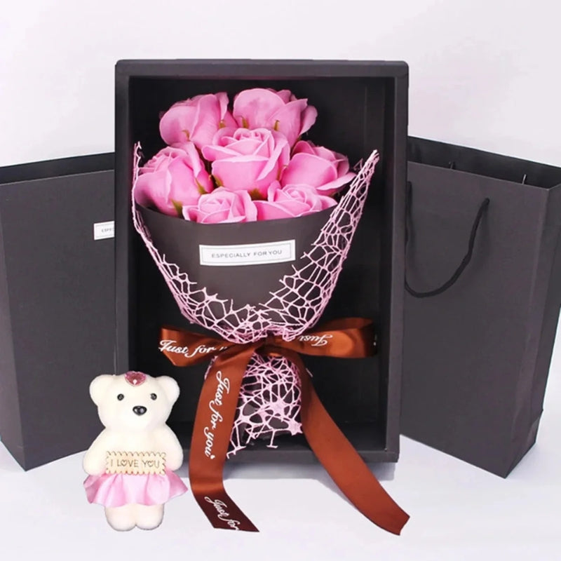 RoseAura - Rosen Seifenstrauß Geschenkbox mit floralem Duft