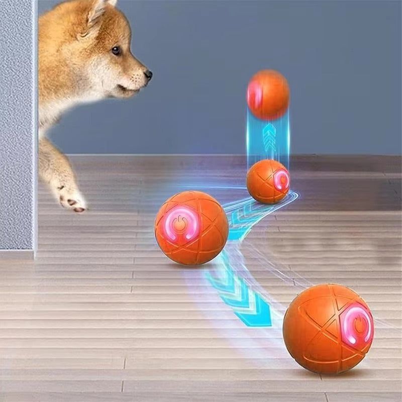 VibraPaws – Interaktiver rollender Spielzeugball mit Bewegung und Lichtern für Haustiere