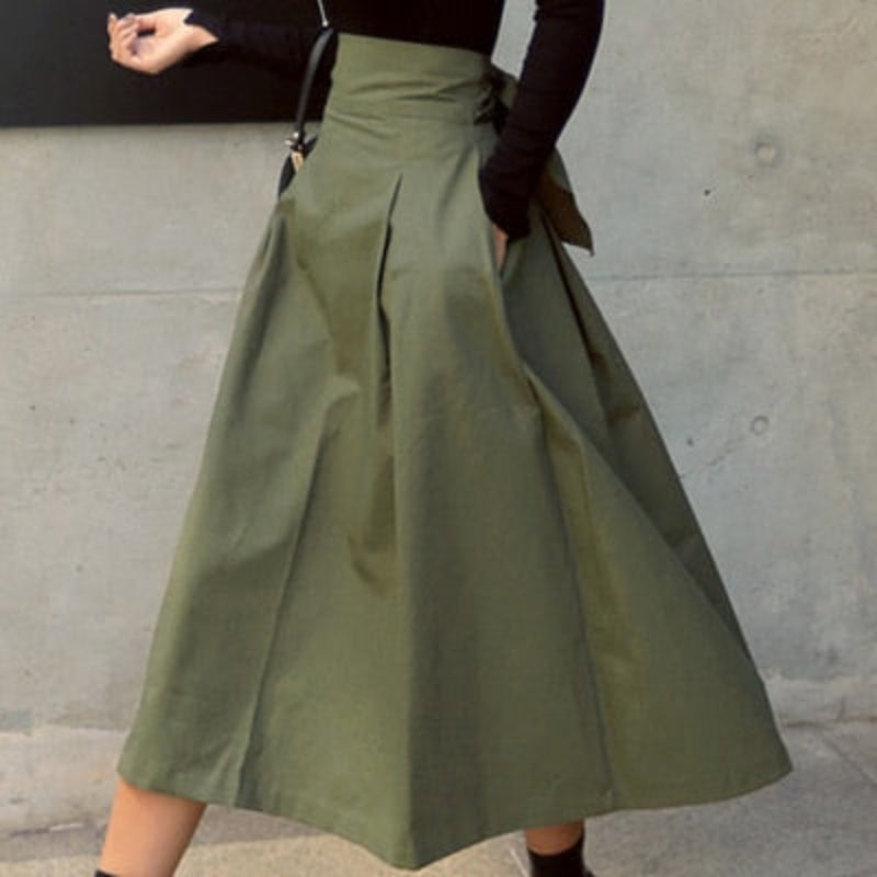 Enya – Stylischer Schleifenrock mit hoher Taille und Taschen