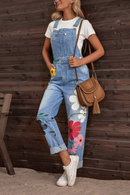 Zelie – Jumpsuit mit weitem Bein und Blumenmuster verstellbaren Trägern und Taschen