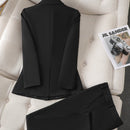 Anna – Lässiges Zweiteiler Satz mit Reversblazer und  Taschen Hosen