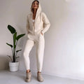 Hannah - Langärmeliger Pullover Mit Schlanke Hosen Handbesticktes Zweiteilig Satz