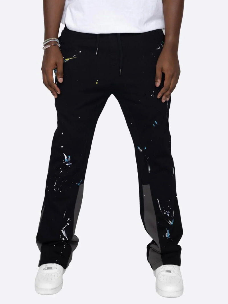 Felix – Bedruckte Hose mit entspannter Passform Kordelzug in der Taille und Seitentaschen