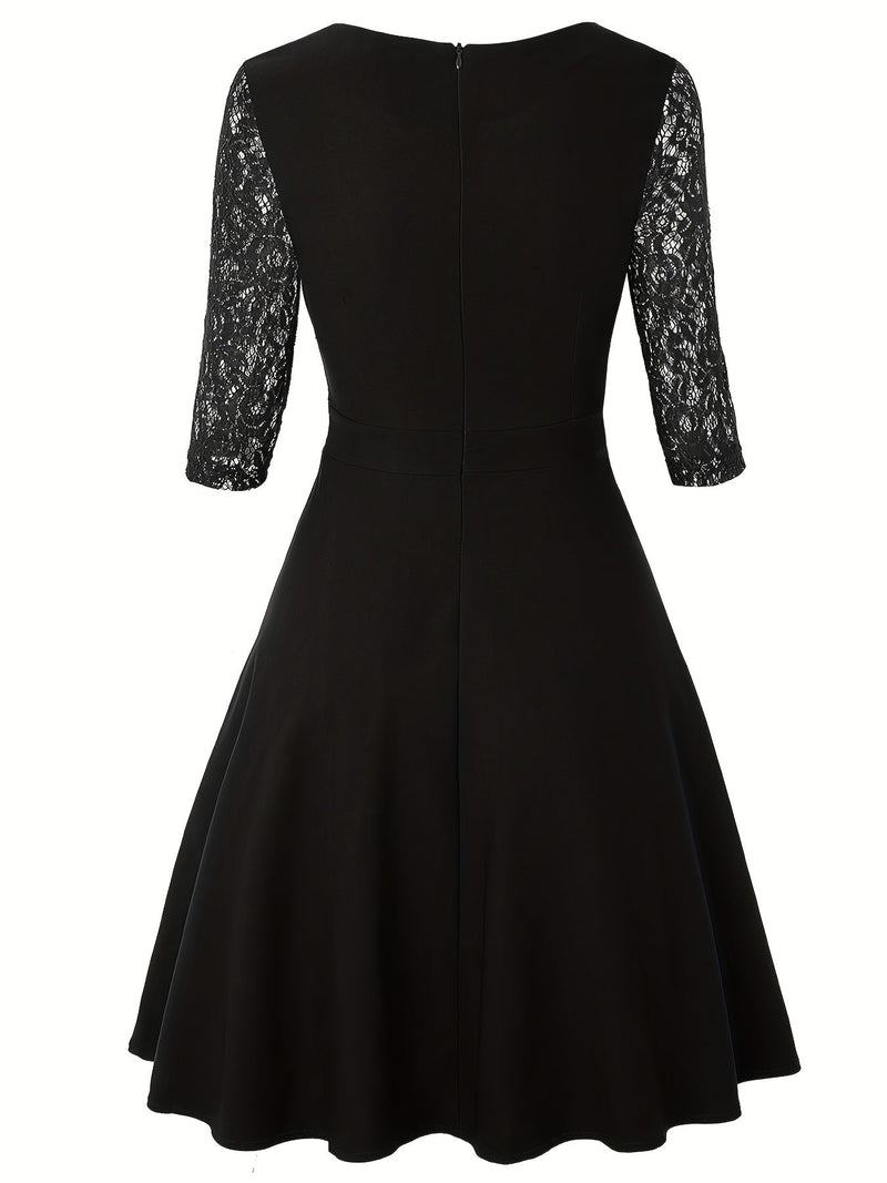 Emma – Elegantes Kleid mit langen Ärmeln und quadratischem Ausschnitt